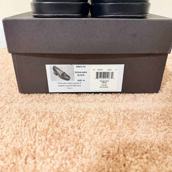 Valentino Black and Gold Loafers for Women - Picture 2 of 5